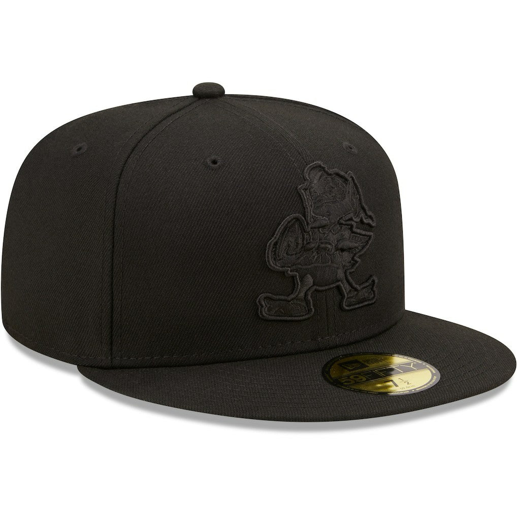 Cleveland Browns New Era Team Black on Black Alternate Logo 59FIFTY Fitted Hat
