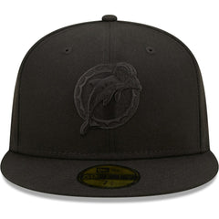 Miami Dolphins New Era Team Black on Black Alternate Logo 59FIFTY Fitted Hat