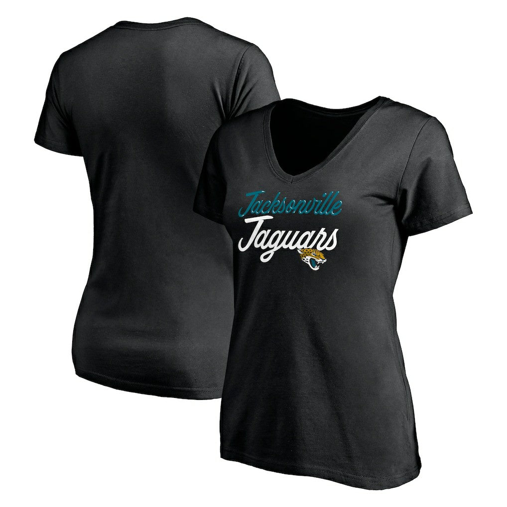 Jacksonville Jaguars Women's Long Stride V-Neck T-Shirt Black