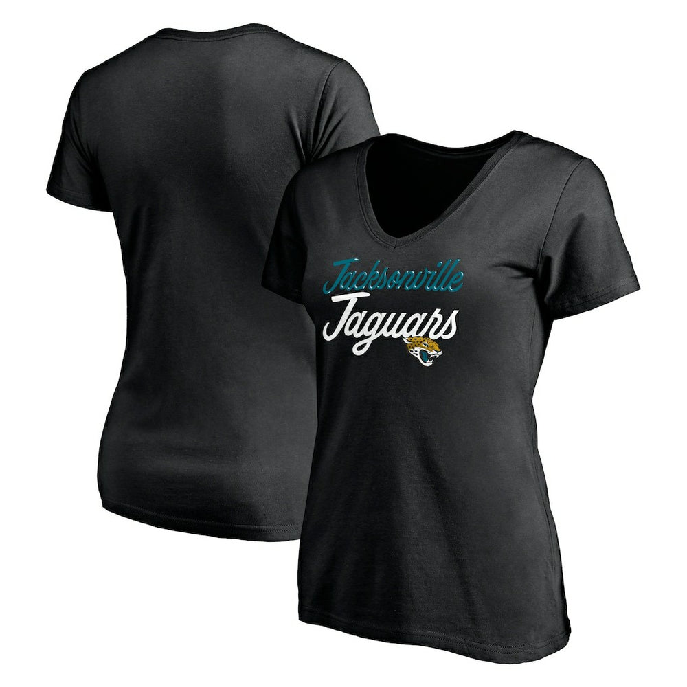 Jacksonville Jaguars Women's Long Stride V-Neck T-Shirt Black