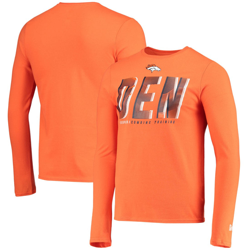 Denver Broncos New Era Combine Authentic Static Abbreviation Long Sleeve T-Shirt Orange