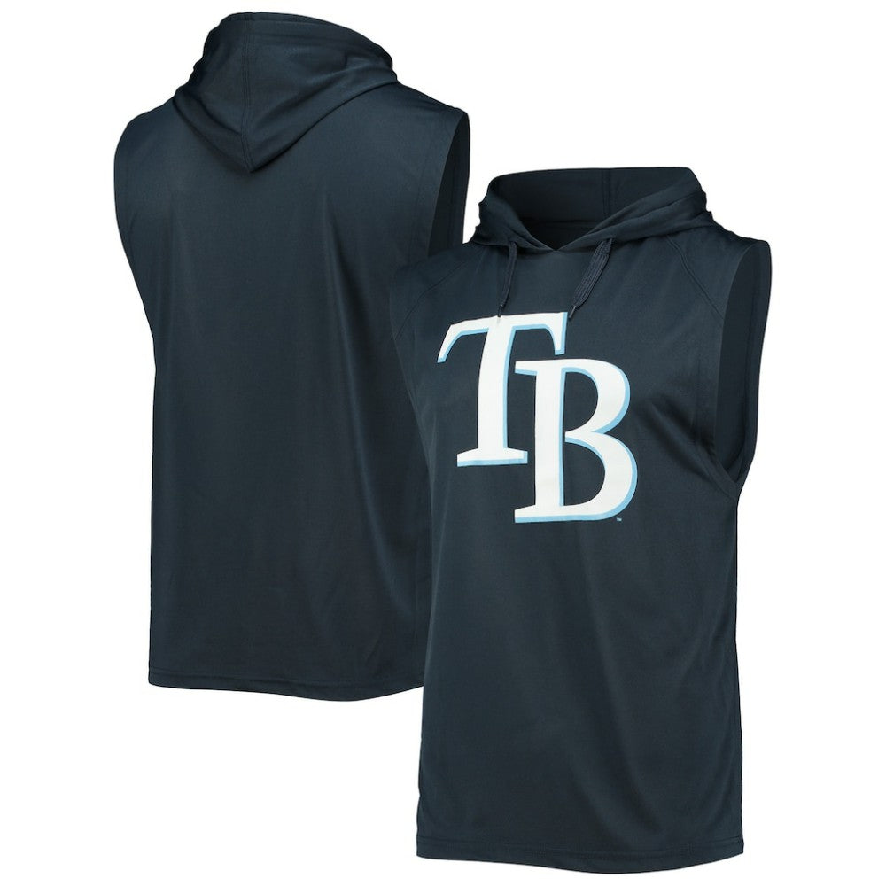 Tampa Bay Rays Stitches Sleeveless Pullover Hoodie - Navy Hoodies
