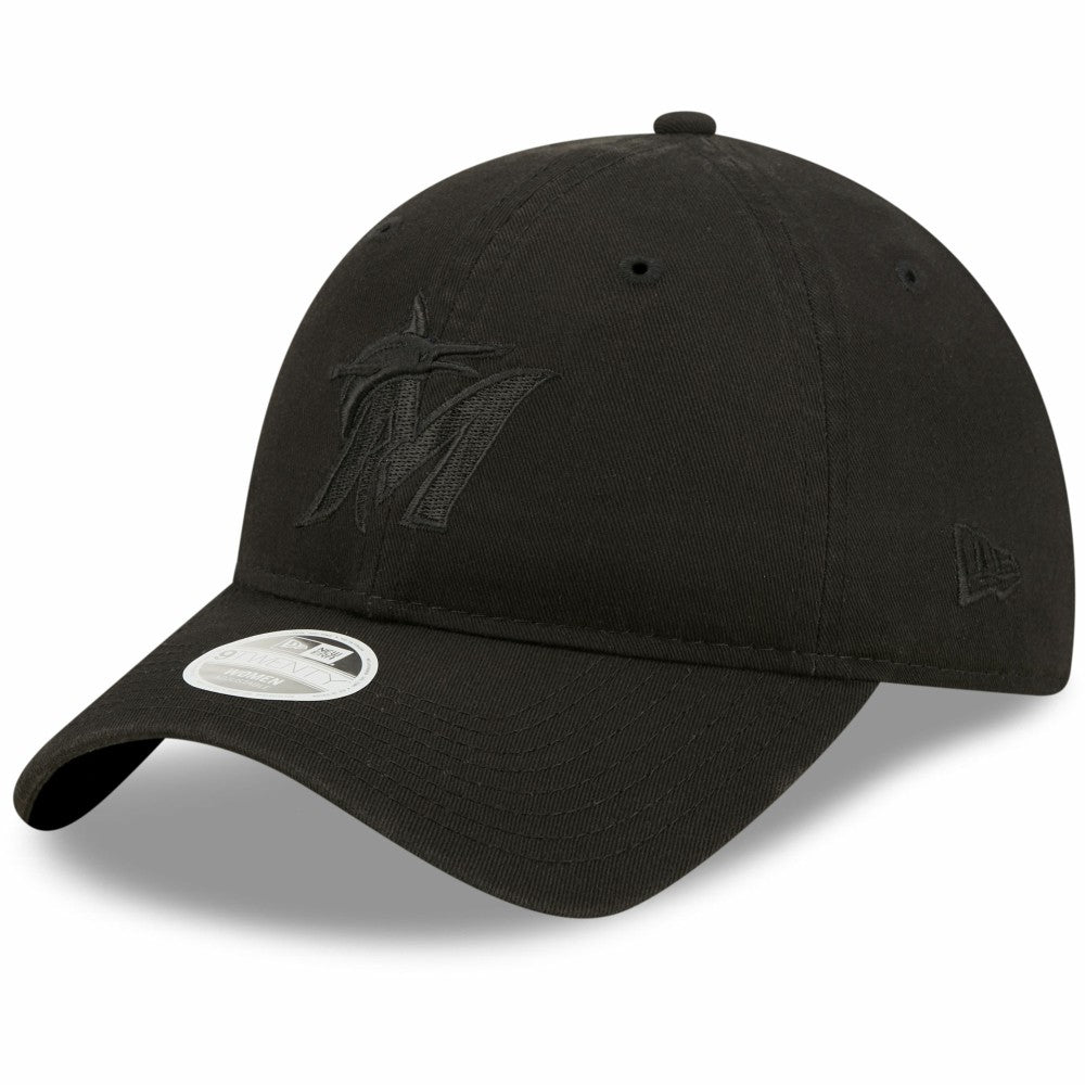 Miami Marlins New Era Women's Black on Black Core Classic II 9TWENTY Adjustable Hat Hats