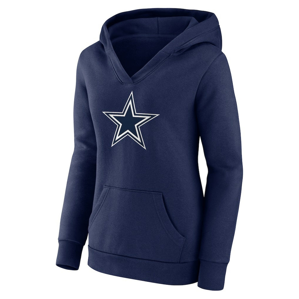 Dak Prescott Dallas Cowboys Women's Player Icon Name & Number V-Neck Pullover Hoodie Navy