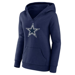 Dak Prescott Dallas Cowboys Women's Player Icon Name & Number V-Neck Pullover Hoodie Navy