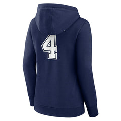 Dak Prescott Dallas Cowboys Women's Player Icon Name & Number V-Neck Pullover Hoodie Navy