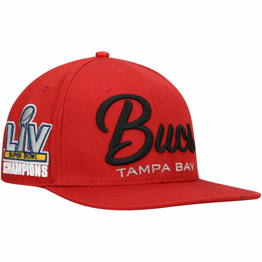 Tampa Bay Buccaneers Pro Standard LV Super Bowl Champions Script Wordmark Snapback Hat Red