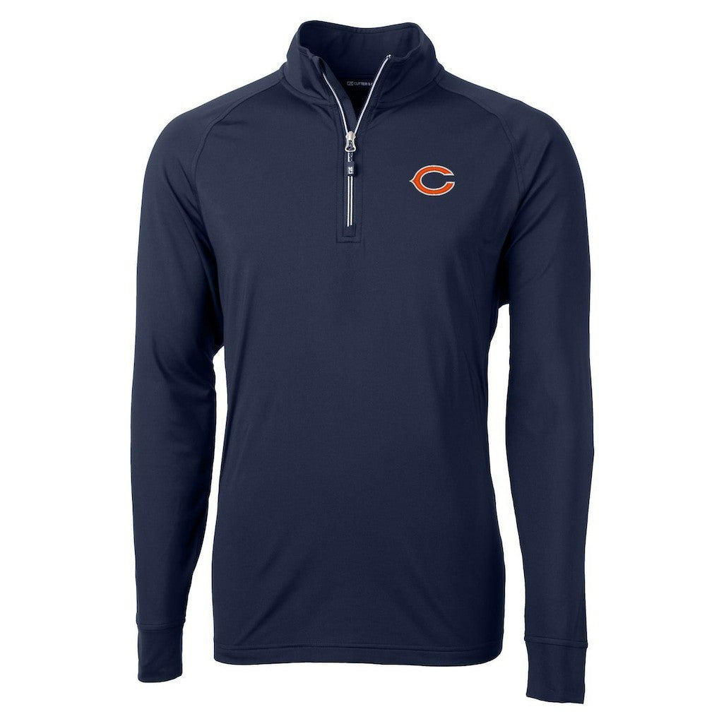 Chicago Bears Cutter & Buck Adapt Eco Knit Quarter-Zip Pullover Jacket Navy