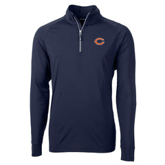 Chicago Bears Cutter & Buck Adapt Eco Knit Quarter-Zip Pullover Jacket Navy