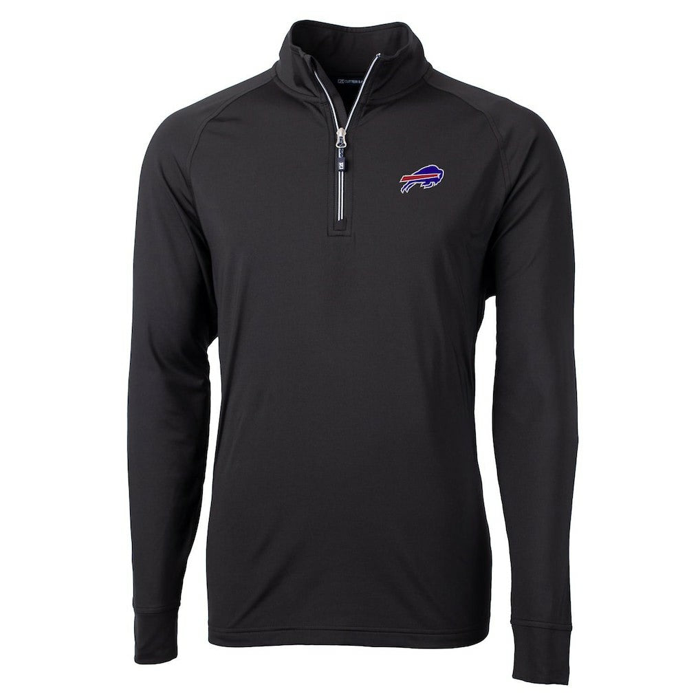 Buffalo Bills Cutter & Buck Adapt Eco Knit Quarter-Zip Pullover Jacket Black