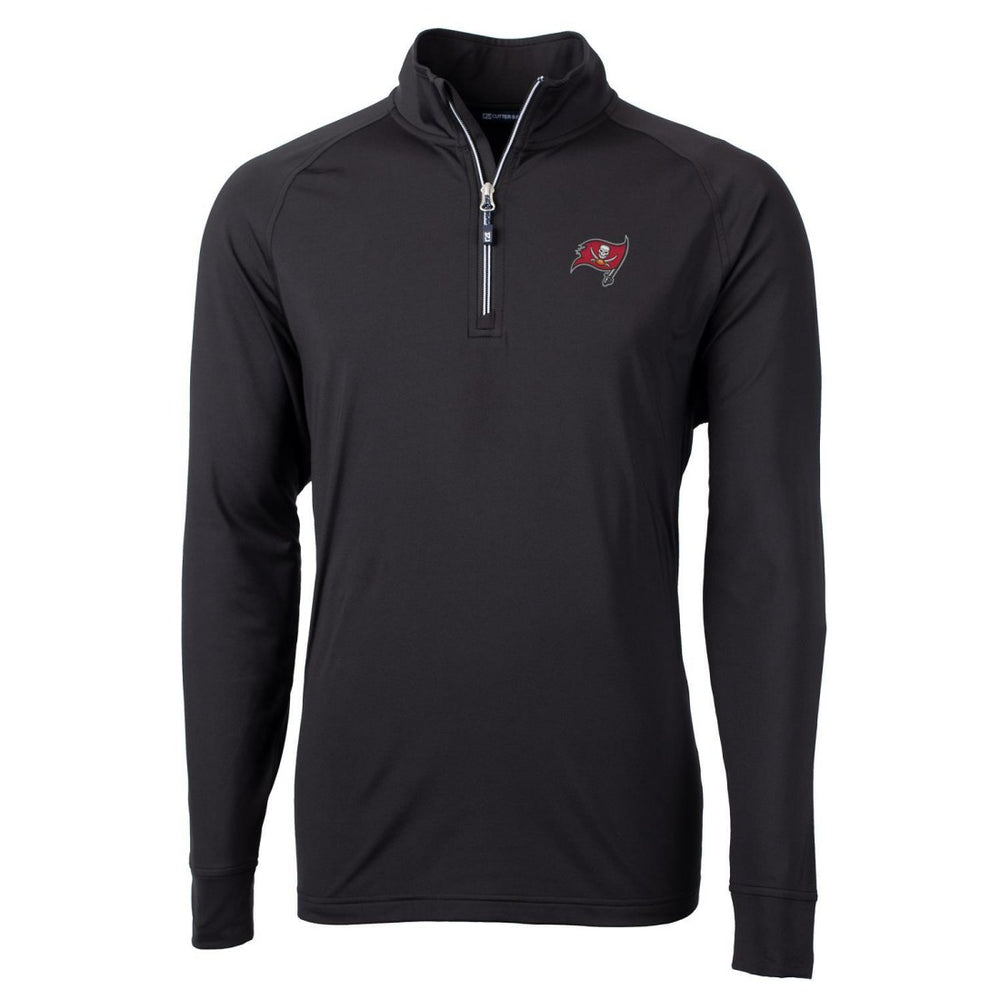Tampa Bay Buccaneers Cutter & Buck Adapt Eco Knit Quarter-Zip Pullover Jacket Black