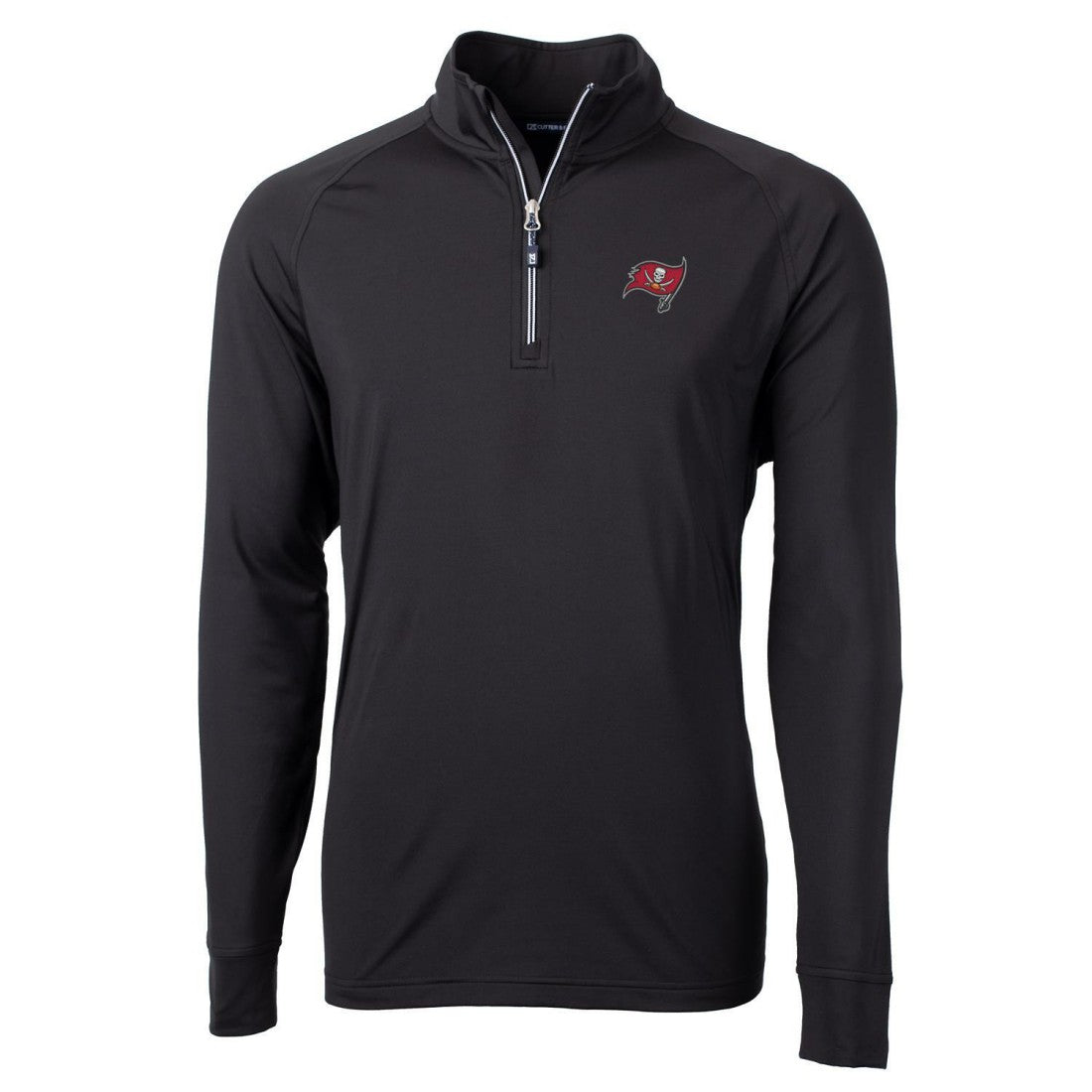 Tampa Bay Buccaneers Cutter & Buck Adapt Eco Knit Quarter-Zip Pullover Jacket Black