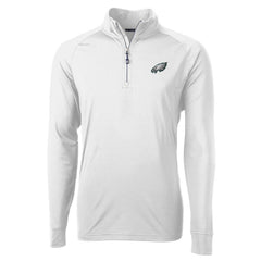 Philadelphia Eagles Cutter & Buck Adapt Eco Knit Quarter-Zip Pullover Jacket White