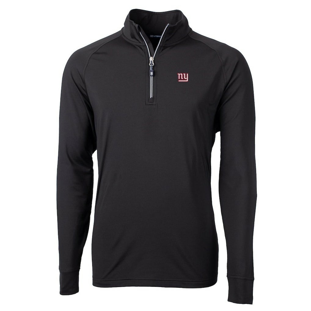 New York Giants Cutter & Buck Adapt Eco Knit Quarter-Zip Pullover Jacket Black