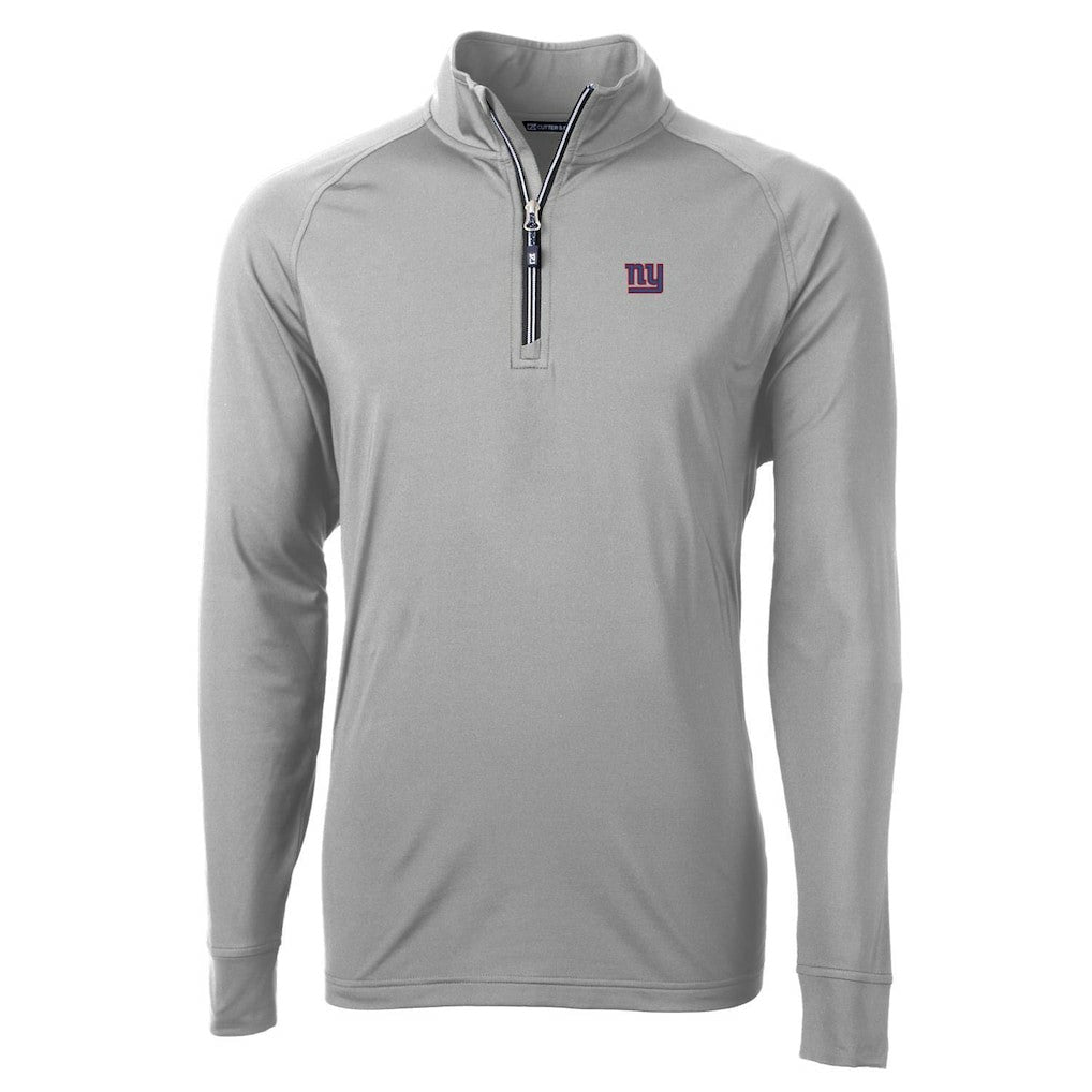 New York Giants Cutter & Buck Adapt Eco Knit Quarter-Zip Pullover Jacket Gray