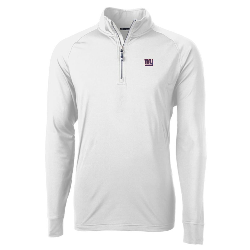 New York Giants Cutter & Buck Adapt Eco Knit Quarter-Zip Pullover Jacket White