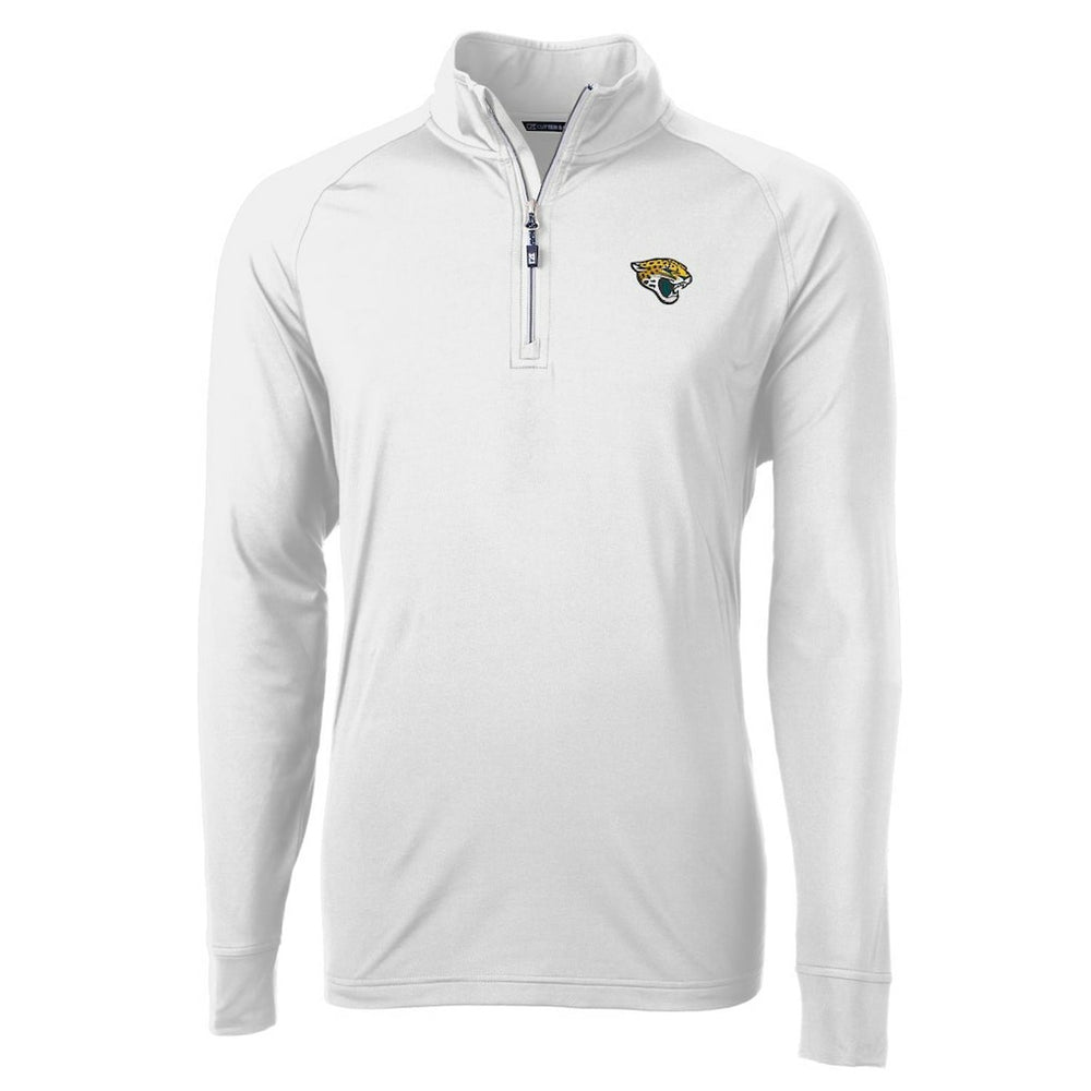 Jacksonville Jaguars Cutter & Buck Adapt Eco Knit Quarter-Zip Pullover Jacket White