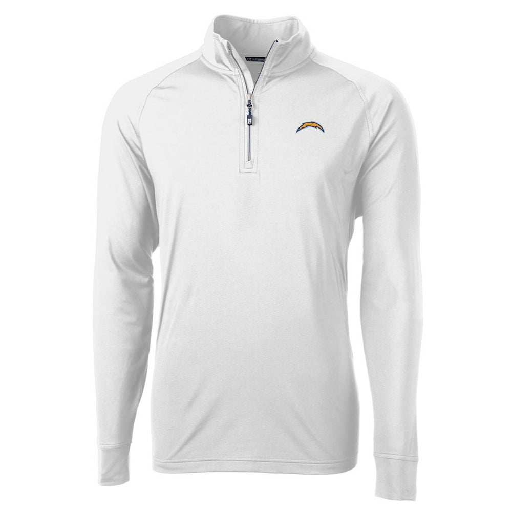 Los Angeles Chargers Cutter & Buck Adapt Eco Knit Quarter-Zip Pullover Jacket White