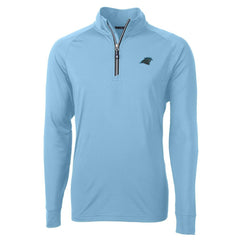 Carolina Panthers Cutter & Buck Adapt Eco Knit Quarter-Zip Pullover Jacket Blue