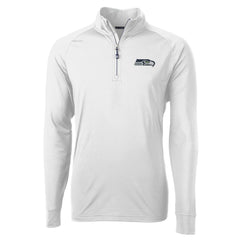 Seattle Seahawks Cutter & Buck Adapt Eco Knit Quarter-Zip Pullover Jacket White