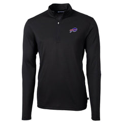 Buffalo Bills Cutter & Buck Virtue Eco Pique Recycled Quarter-Zip Pullover Jacket Black
