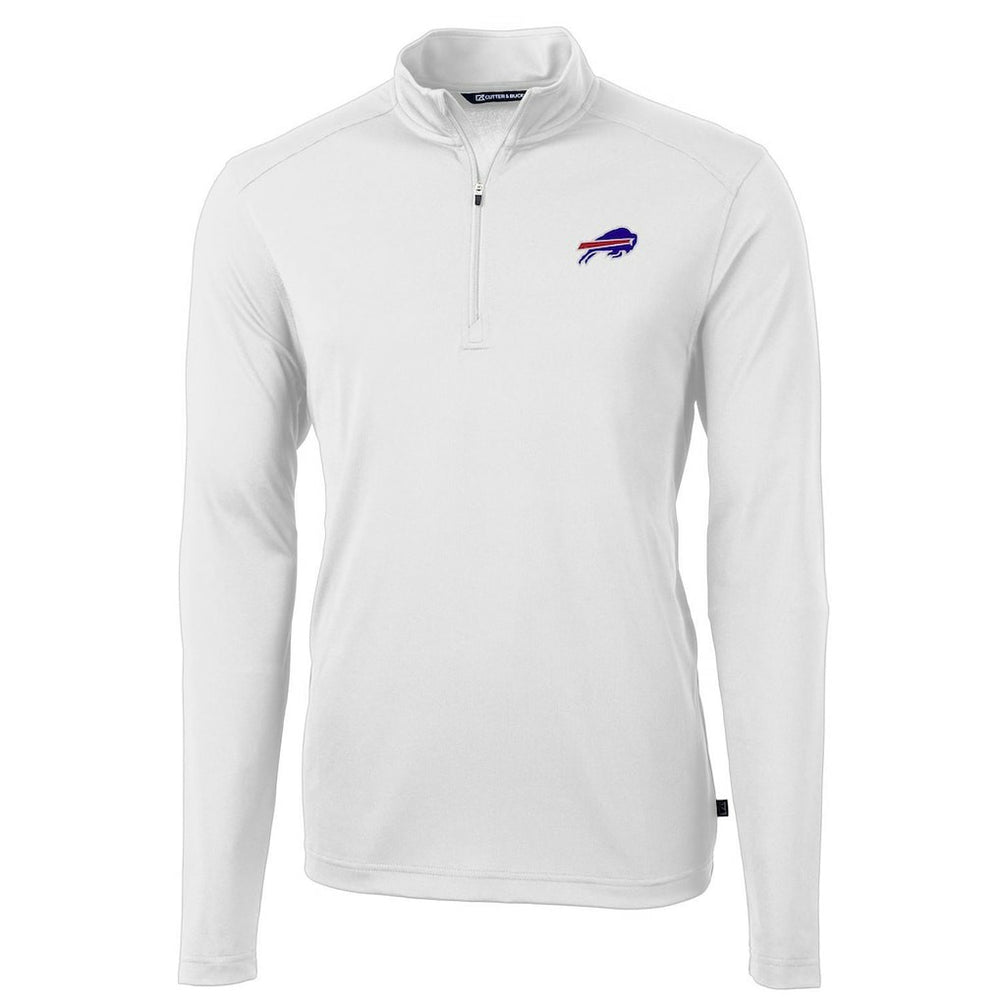 Buffalo Bills Cutter & Buck Virtue Eco Pique Recycled Quarter-Zip Pullover Jacket White