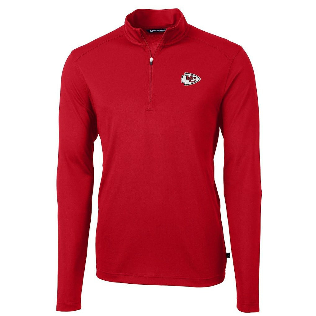 Kansas City Chiefs Cutter & Buck Virtue Eco Pique Recycled Quarter-Zip Pullover Jacket Red