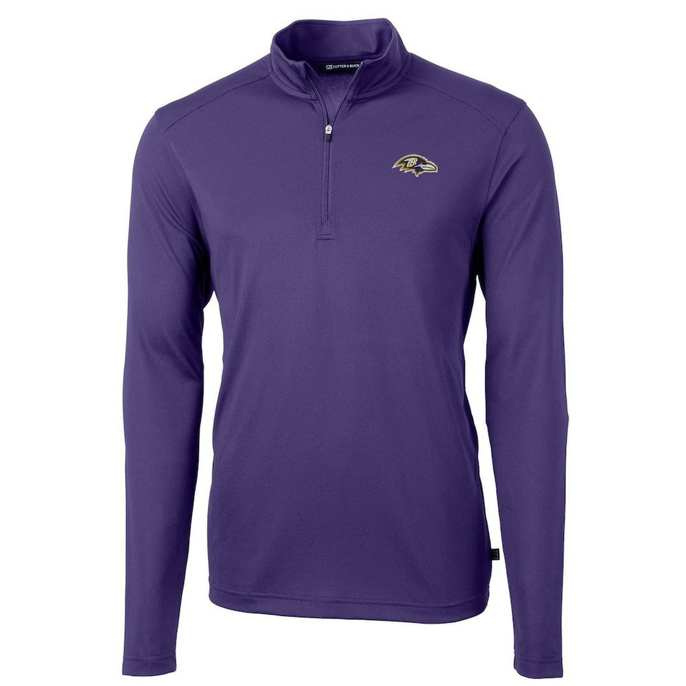 Baltimore Ravens Cutter & Buck Virtue Eco Pique Recycled Quarter-Zip Pullover Jacket Purple