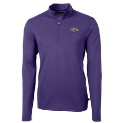 Baltimore Ravens Cutter & Buck Virtue Eco Pique Recycled Quarter-Zip Pullover Jacket Purple
