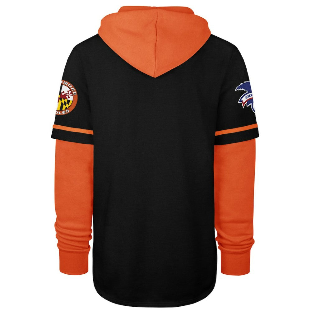 Baltimore Orioles '47 Trifecta Shortstop Pullover Hoodie - Black Hoodies