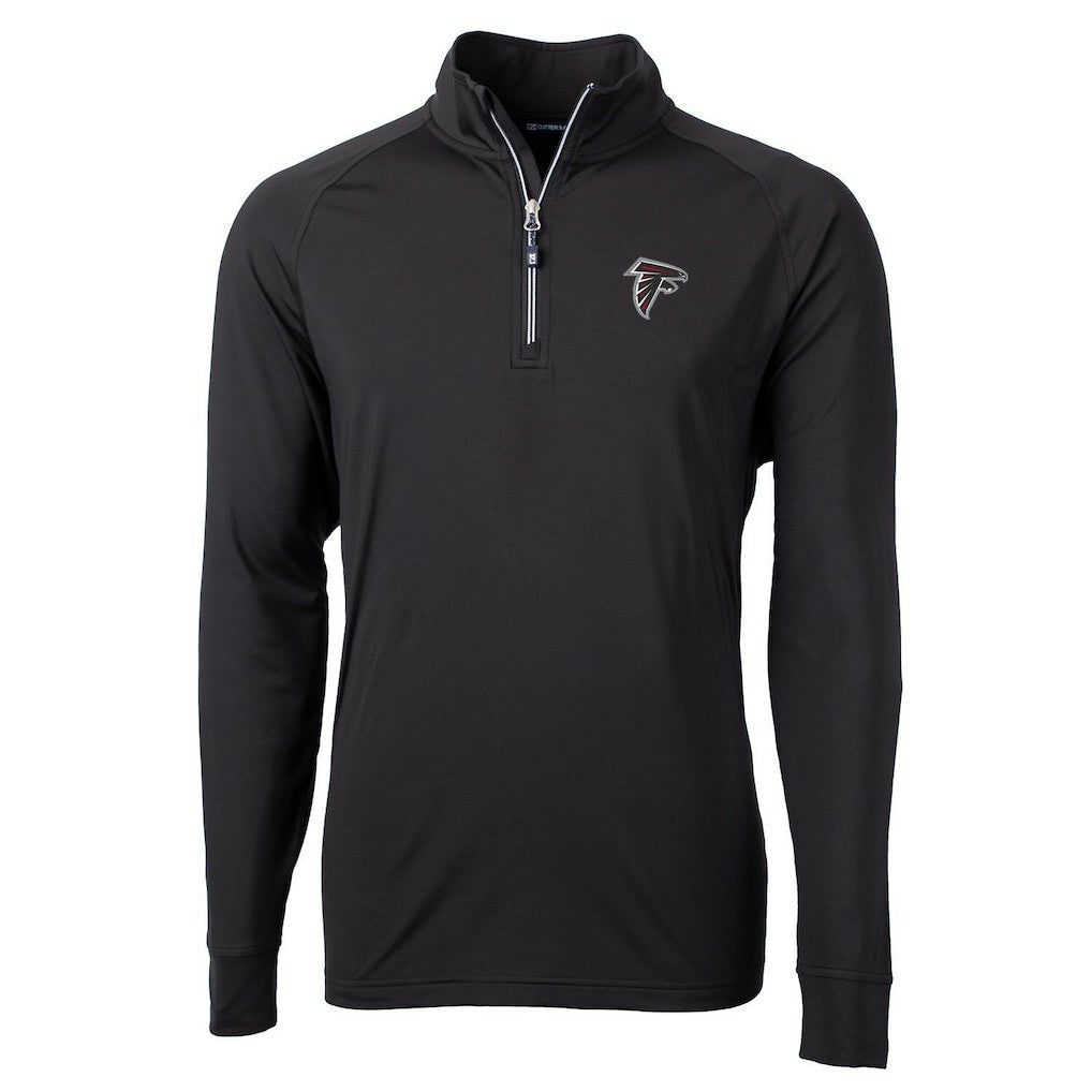 Atlanta Falcons Cutter & Buck Big & Tall Adapt Eco Knit Quarter-Zip Pullover Jacket Black