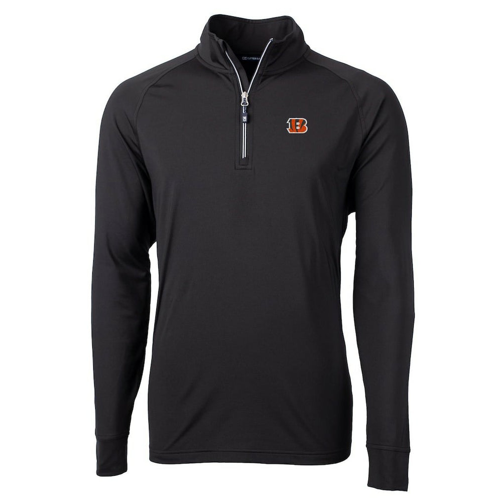 Cincinnati Bengals Cutter & Buck Big & Tall Adapt Eco Knit Quarter-Zip Pullover Jacket Black