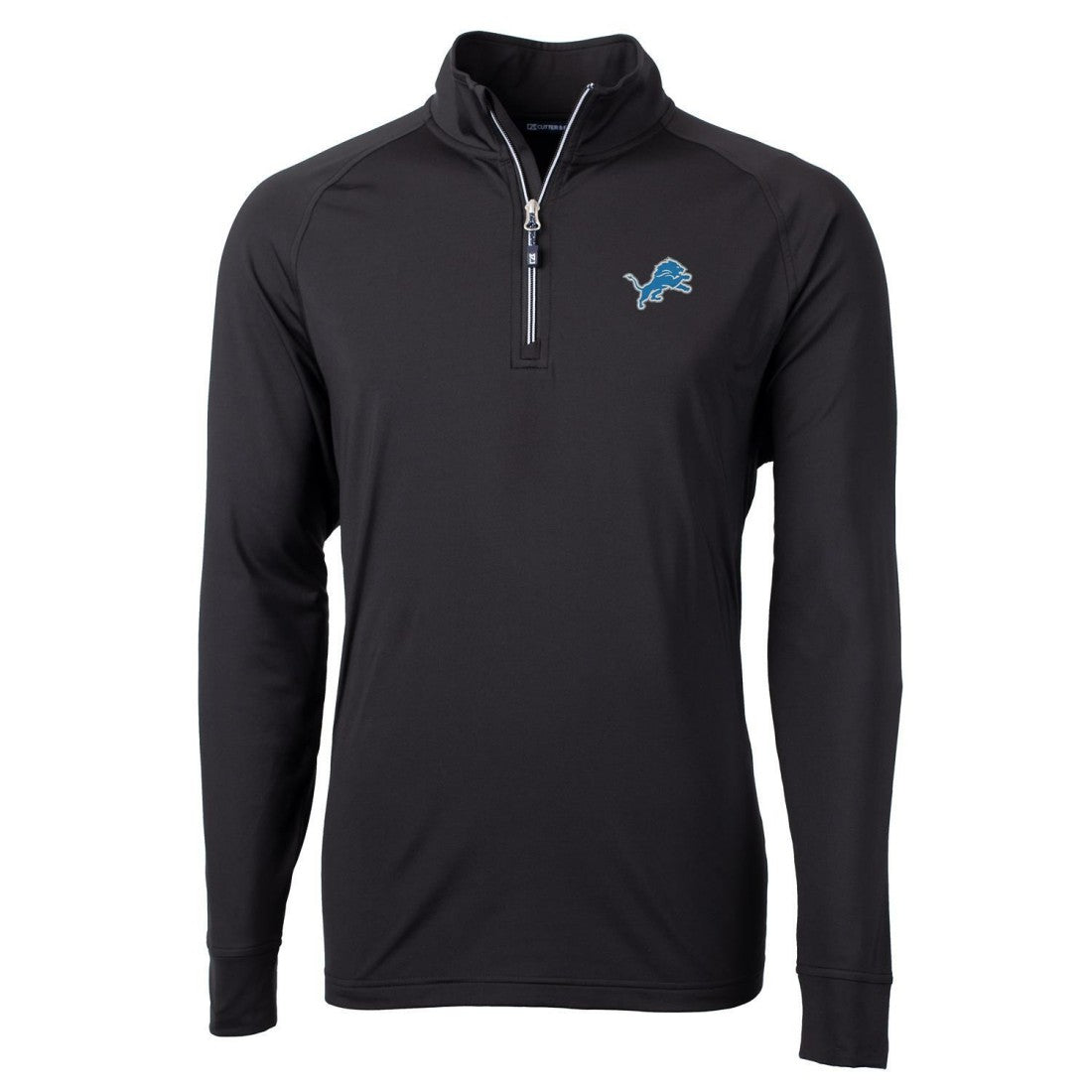 Detroit Lions Cutter & Buck Big & Tall Adapt Eco Knit Quarter-Zip Pullover Jacket Black