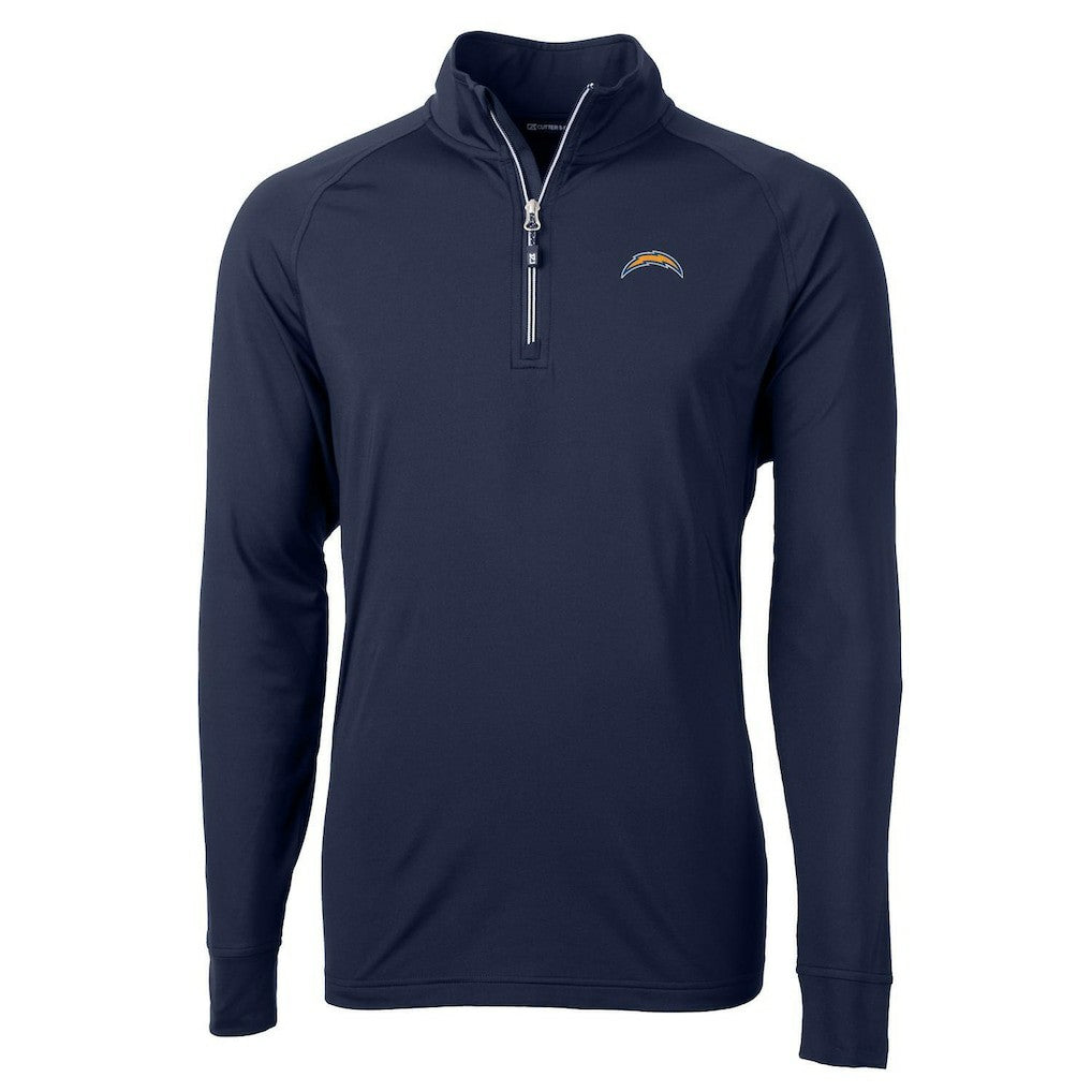 Los Angeles Chargers Cutter & Buck Big & Tall Adapt Eco Knit Quarter-Zip Pullover Jacket Navy