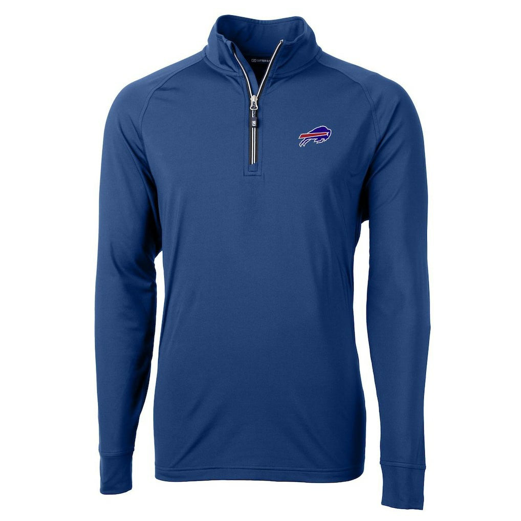 Buffalo Bills Cutter & Buck Big & Tall Adapt Eco Knit Quarter-Zip Pullover Jacket Royal
