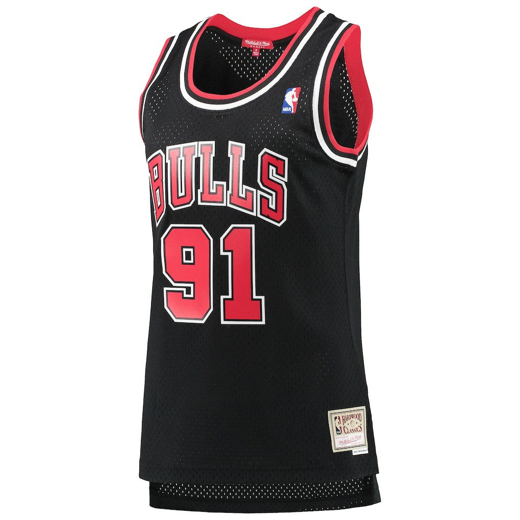 Dennis Rodman Chicago Bulls Women's Hardwood Classics Swingman Jersey Black
