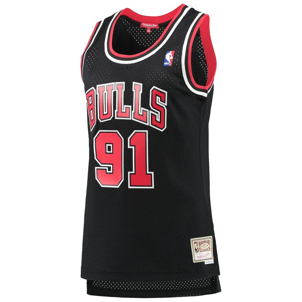 Dennis Rodman Chicago Bulls Women's Hardwood Classics Swingman Jersey Black