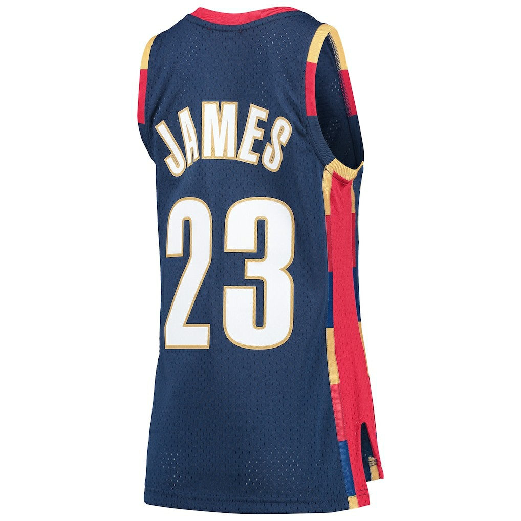 LeBron James Cleveland Cavaliers Women's Hardwood Classics Swingman Jersey Navy