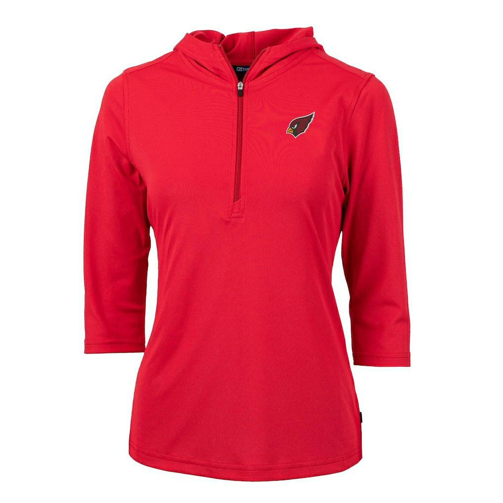 Arizona Cardinals Cutter & Buck Women's Virtue Eco Pique Half-Zip 3/4 Sleeve Pullover Hoodie Cardinal