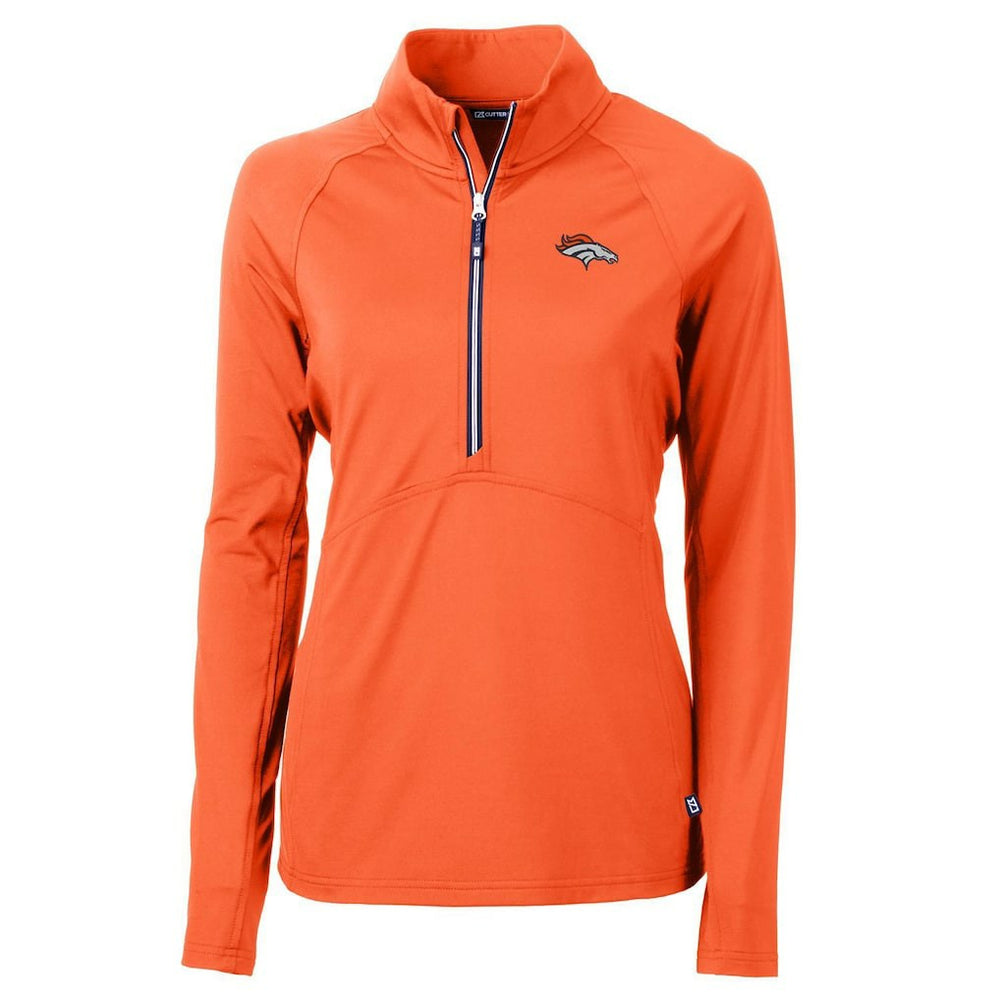 Denver Broncos Cutter & Buck Women's Adapt Eco Knit Half-Zip Pullover Jacket Orange