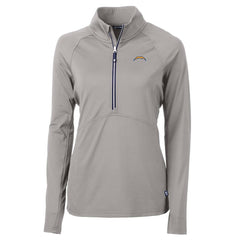 Los Angeles Chargers Cutter & Buck Women's Adapt Eco Knit Half-Zip Pullover Jacket Gray