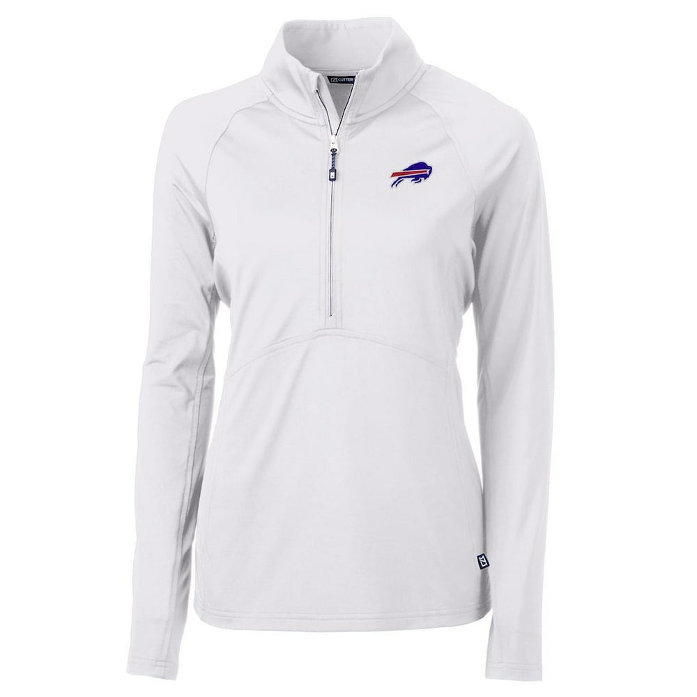 Buffalo Bills Cutter & Buck Women's Adapt Eco Knit Half-Zip Pullover Jacket White