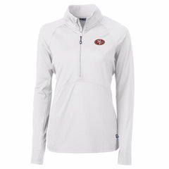 San Francisco 49ers Cutter & Buck Women's Adapt Eco Knit Half-Zip Pullover Jacket White
