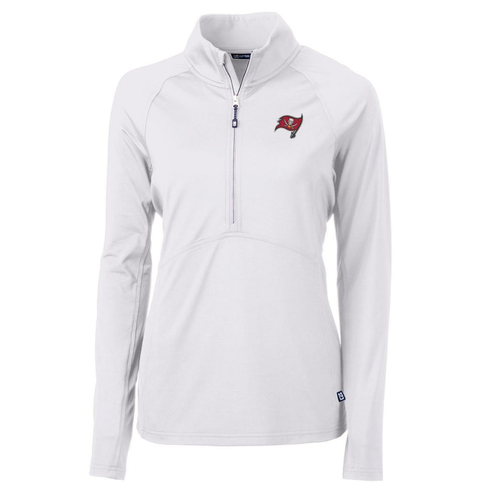 Tampa Bay Buccaneers Cutter & Buck Women's Adapt Eco Knit Half-Zip Pullover Jacket White