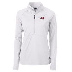 Tampa Bay Buccaneers Cutter & Buck Women's Adapt Eco Knit Half-Zip Pullover Jacket White