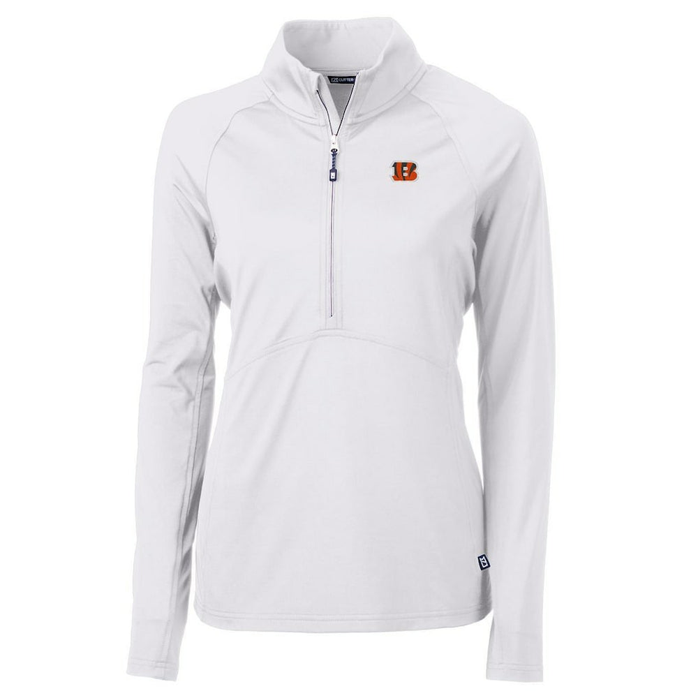 Cincinnati Bengals Cutter & Buck Women's Adapt Eco Knit Half-Zip Pullover Jacket White