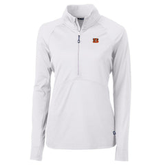 Cincinnati Bengals Cutter & Buck Women's Adapt Eco Knit Half-Zip Pullover Jacket White