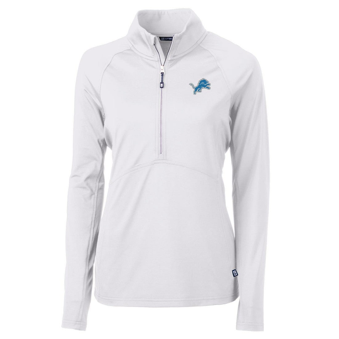 Detroit Lions Cutter & Buck Women's Adapt Eco Knit Half-Zip Pullover Jacket White