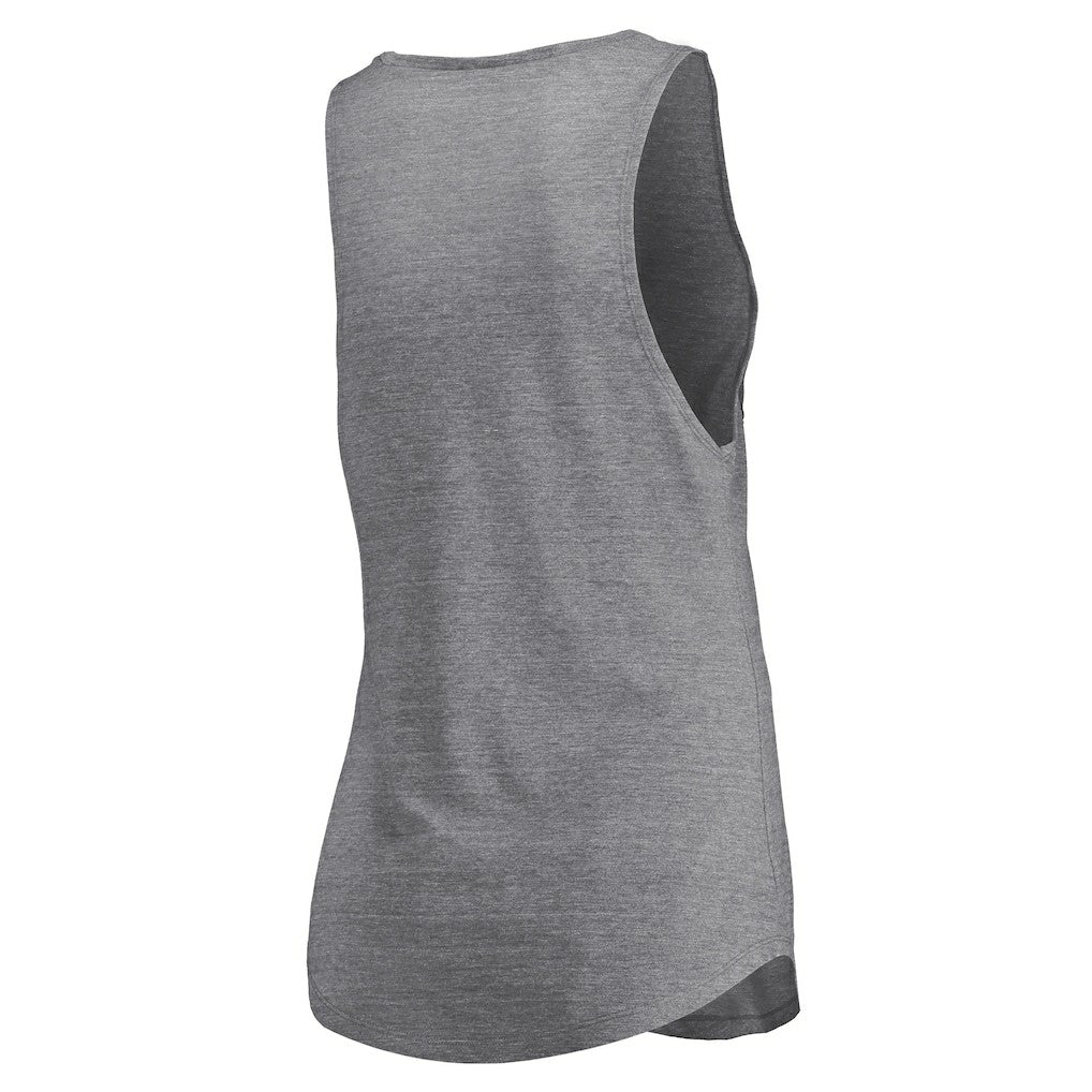 Philadelphia 76ers Women's Quality Time Open Scoop Neck Tri-Blend Tank Top Heathered Gray