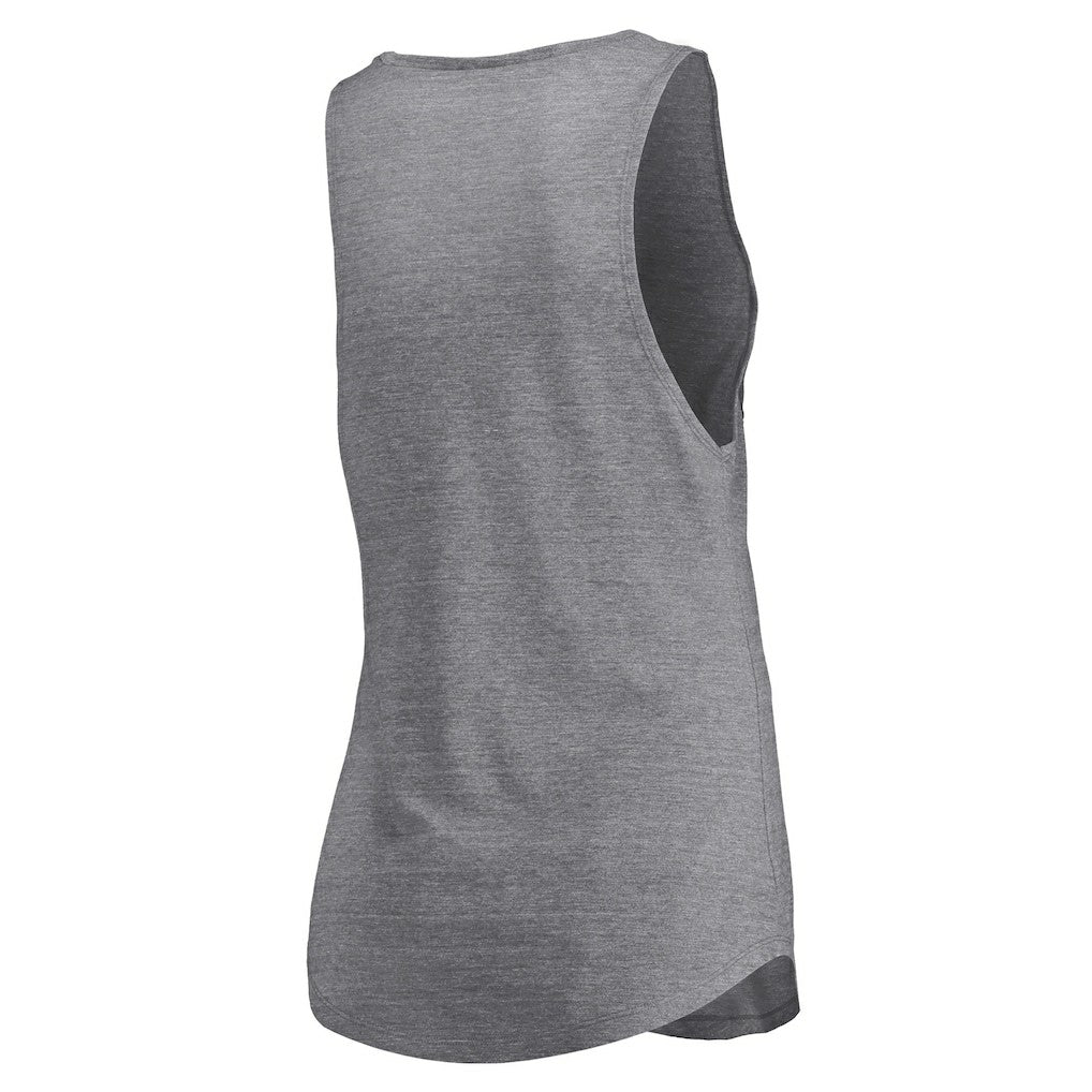Dallas Mavericks Women's Quality Time Open Scoop Neck Tri-Blend Tank Top Heathered Gray